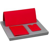 Набор Dorset Simple: чехол для карточки, обложка для паспорта, дорожный органайзер для документов, красный