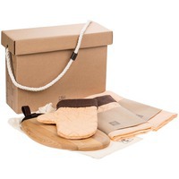 Фотография Набор для кухни Keep Palms: фартук, набор кухонных полотенец, прихватка-рукавица, доска разделочная