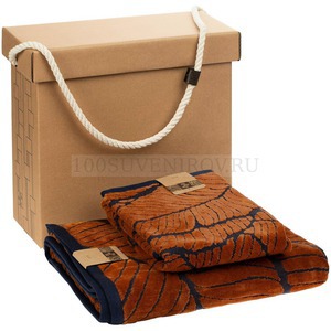 Фото Подарочный набор полотенец In Leaf Duo в подарочной коробке  «Very Marque» (горчичный)