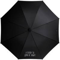 Радужный зонт-трость «А голову ты дома не забыл», черный