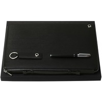 Фирменный бизнес набор для руководителя Hugo Boss: папка, брелок и ручка в подарочной коробке