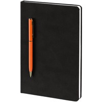 Изображение Блокнот Magnet Gold с ручкой, черно-оранжевый