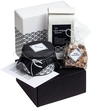 Фото Продуктовый набор Для твердых духом: чай, черный крем-мед, леденцовый сахар (мумие)