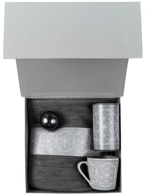 Фото Набор для отдыха для трудоголика Eternity: плед,  кружка и чай, антистресс.  (серый)