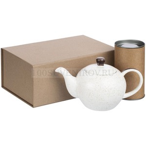Фото Чайный набор Artisan: фарфоровый чайник 500 мл, черный чай в тубусе, 50 гр.