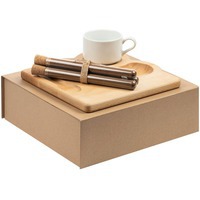 Подарочный набор LARK для любителей утреннего кофе: деревянный поднос, чашка из фарфора, набор специй для кофе