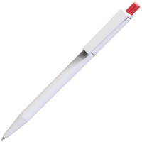 Ручка пластиковая шариковая Xelo White, белый/красный