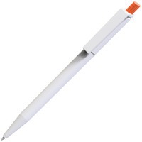 Ручка пластиковая шариковая Xelo White, белый/оранжевый