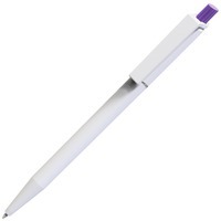 Ручка пластиковая шариковая Xelo White, белый/фиолетовый