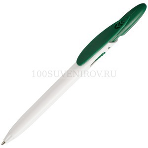 Фото Ручка пластиковая шариковая Rico White, d0,9 х 14,5 см, синие чернила «Viva Pens» (белый, зеленый)