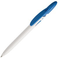 Ручка пластиковая шариковая Rico White, d0,9 х 14,5 см, синие чернила