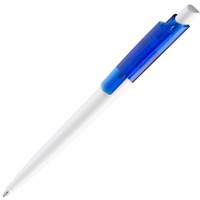 Фото Ручка пластиковая шариковая Vini White Bis с цветным клипом, синие чернила, d1 х 14,3 см