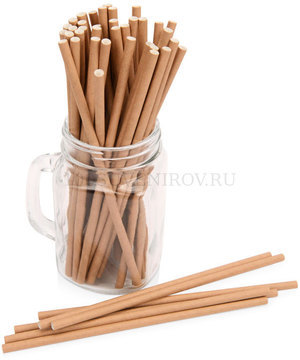 Фото Набор крафтовых трубочек Kraft straw (коричневый)