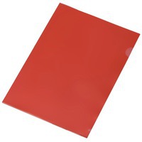 Папка-уголок А4, глянцевая, красный прозрачный