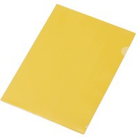 Папка-уголок А4, глянцевая, желтый прозрачный