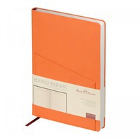 Недатированный ежедневник BARCELONA A5 с фактурной обложкой под лён., оранжевый