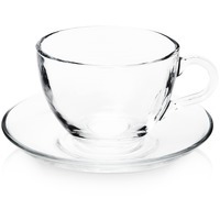 Классическая чайная пара BRITAIN под нанесение логотипа, 210 мл., блюдце - d13,7 х 2,1 см, чашка - 9,1 х 11,5 х 6,5 см.