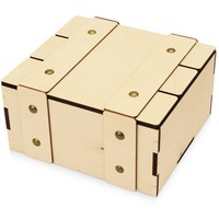 Деревянная подарочная коробка с крышкой Ларчик, 21,2 х 19,7 х 10,6 см, внутр. размер 19,8 х 17,8 х 9,3 см