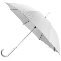 Большой двухцветный зонт-трость МАЙОРКА полуавтомат с алюминиевой ручкой, d103 х 89 см. под термотрансфер, трафаретную печать логотипа, серебристый