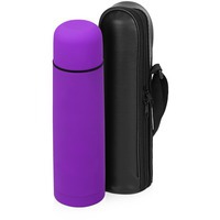 Герметичный термос ЯМАЛ Soft Touch с чехлом, 500 мл., d7 х 24,5 см, фиолетовый матовый