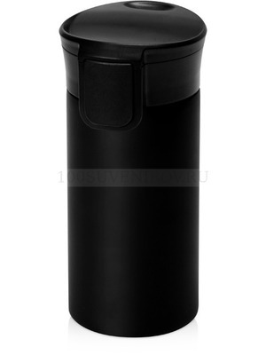 Фото Фирменная вакуумная герметичная термокружка UPGRADE, 300 мл., 8,8 х 8,1 х 17,2 см  «Waterline» (черный, черный)
