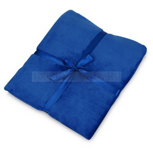Фото Мягкий и пушистый эко-плед NATTY из флиса с подарочной лентой, 110 х 170 см (синий)