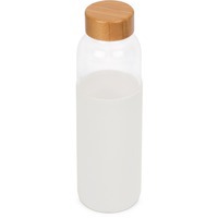 Фотография Герметичная стеклянная бутылка для воды REFINE в силиконовом чехле, 500 мл., d4,8 х d6,7 х 23,6 см. Нанесение логотипа предусмотрено на бутылку, на чехол и на крышку.