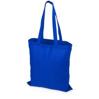 Сумка-шоппер на плечо из хлопка CARRYME 140 под нанесение логотипа, 140 г/м2, 38 х 42 см, ручки 2,5 х 55 см, синий