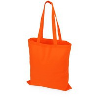 Сумка-шоппер на плечо из хлопка CARRYME 140 под нанесение логотипа, 140 г/м2, 38 х 42 см, ручки 2,5 х 55 см , оранжевый