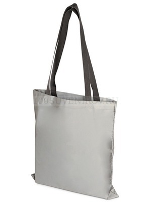Фото Светотражающая сумка для шопинга REFLECTOR под трафаретную печать логотипа, 38 х 42 см «US Basic» (серебристый)
