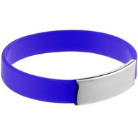 Силиконовый браслет Brisky с металлической шильдой, синий