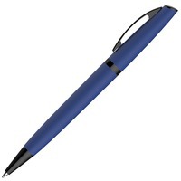 Толстенькая шариковая ручка ACTUEL из матового абс-пластика с фирменным логотипом на металлическом клипе в подарочной коробке, d1,2 х 14 см, синие чернила, синий матовый/черный