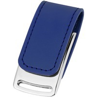 Синяя кожаная USB-флешка на 16 Гб VIGO с магнитным замком, 2,7 х 6 х 1,5 см 