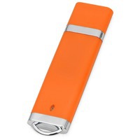 Пластиковая USB-флешка на 16 Гб ОРЛАНДО, 1,9 х 7,4 х 0,65 см , оранжевый
