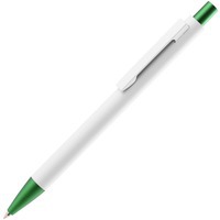 Фотография Ручка шариковая Chromatic White, белая с зеленым