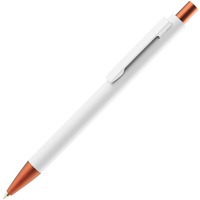 Картинка Ручка шариковая Chromatic White, белая с оранжевым