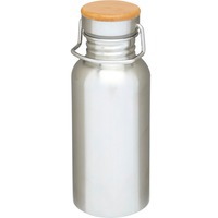 Спортивная герметичная бутылка THOR с ручкой для переноски, 550 мл., d7,4 х 18,8 см, серебристый