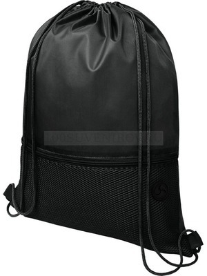 Фото Рюкзак ORIOLE из полиэстера 210D с карманом-сеткой, выходом для наушников, 33 х 44 см, нагрузка 5 кг. поl трафаретную печать, термотрансфер, вышивку логотипа  (черный)