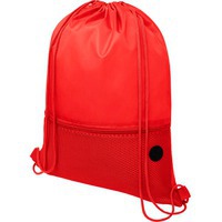Рюкзак ORIOLE из полиэстера 210D с карманом-сеткой, выходом для наушников, 33 х 44 см, нагрузка 5 кг. поl трафаретную печать, термотрансфер, вышивку логотипа , красный