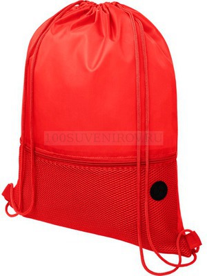 Фото Рюкзак ORIOLE из полиэстера 210D с карманом-сеткой, выходом для наушников, 33 х 44 см, нагрузка 5 кг. поl трафаретную печать, термотрансфер, вышивку логотипа  (красный)