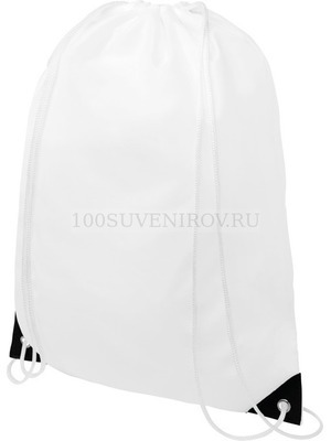 Фото Белый рюкзак ORIOLE с цветными укрепленными углами, 33 х 44 см, макс нагрузка 5 кг. (черный)