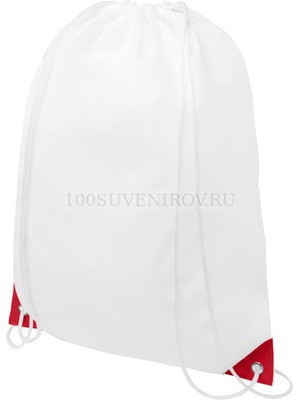 Фото Белый рюкзак ORIOLE с цветными укрепленными углами, 33 х 44 см, макс нагрузка 5 кг. (красный)