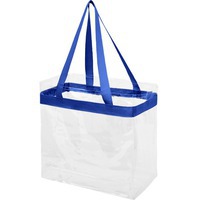 Прозрачная пляжная сумка HAMPTON с контрастной отделкой под тампопечать логотипа, 30,5 х 15,2 х 30,5 см, прозрачный/ярко-синий
