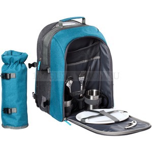 Фото Набор для пикника Fridag в рюкзаке на двоих  «Stride» (серый с голубым)