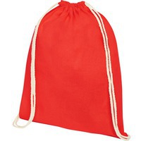 Рюкзак из хлопка OREGON, 33 х 44 см, нагрузка 5 кг., красный