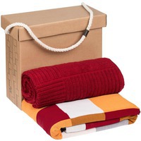 Фотка Подарочный набор Farbe для дома, большой: полотенце, плед, люксовый бренд Вери Марк