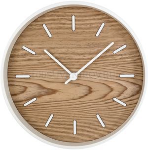 Фото Интерьерные настенные часы Kudo с циферблатом из беленого дуба «Pleep»