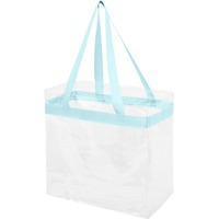 Прозрачная пляжная сумка HAMPTON с контрастной отделкой под тампопечать логотипа, 30,5 х 15,2 х 30,5 см, прозрачный/пудрово-синий