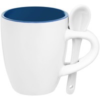 Кофейная кружка Pairy с ложкой, синяя с белой
