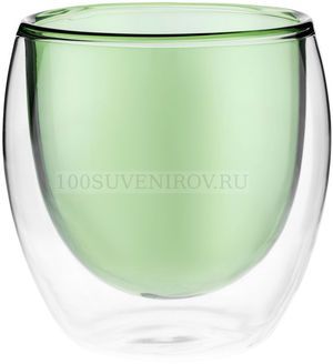Фото Стакан с двойными стенками Glass Bubble, зеленый